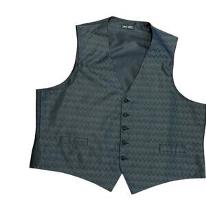 Neil Allyn Men's XL Black & Gray Vest Black Satin Buttons
